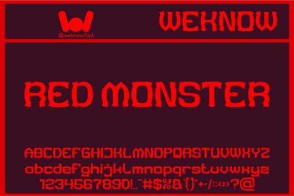 Red Monster Display Font for Crafters and Small Shops